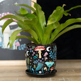 SD-Dark Forest Ceramic Plant Pot with Saucer