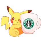 SEVI-Pokemon Sticker 3" Pikachu Coffee IN072
