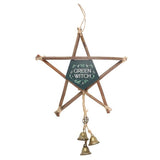 SD-Green Witch Hanging Willow Pentagram with Bells
