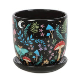 SD-Dark Forest Ceramic Plant Pot with Saucer