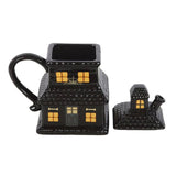SD-Black Haunted House Lidded Mug