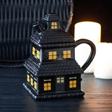 SD-Black Haunted House Lidded Mug