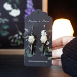 SD-Resin Crow Skull Dangle Earrings