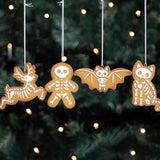 SD-Set of 4 Skeleton Christmas Gingerbread Ornaments