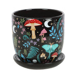 SD-Dark Forest Ceramic Plant Pot with Saucer