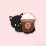 MAC-Coffee Black Cat Vinyl Sticker