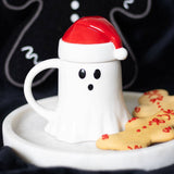 SD-Christmas Ghost Mug with Santa Hat Lid