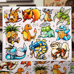 DR-Pokemon Base Set Vol 2 Tattoo Flash - 11x14 (1016)
