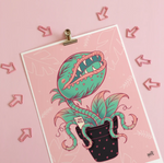 WSA-Spooky Venus Fly Trap Art Print- 8.3x11.7 "A4"