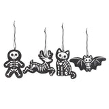 SD-Set of 4 Skeleton Christmas Gingerbread Ornaments