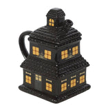 SD-Black Haunted House Lidded Mug