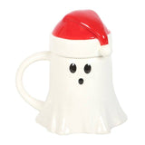 SD-Christmas Ghost Mug with Santa Hat Lid