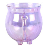 SD-Purple Double Walled Glass Cauldron Mug with Spoon