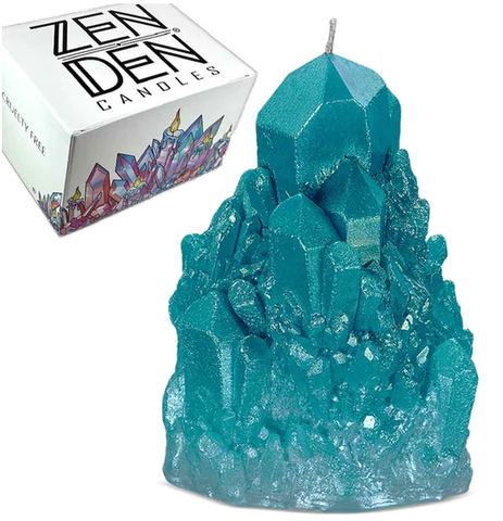 ZDC-Abundance Quartz Crystal Candle - Turquoise