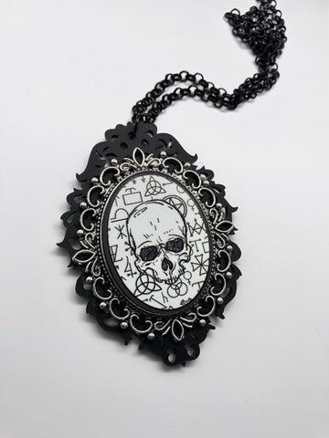CUR-Occult Skull Cameo Necklace