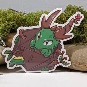 MGC-Polyhedral Dice Forest Dragon Sticker - 2.5"