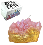 ZDC-Gold Dipped Spirit Quartz Crystal Candle - Gold & Pink