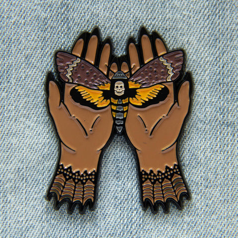 ECT-Death's Head Moth in Hands Pin