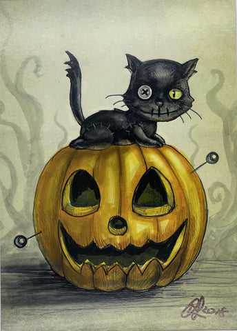 GB-Scabs (Cat On Pumpkin) - 5x7