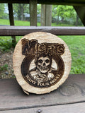 HELLL-Misfits Want Your Skull Woodcut Round Plaque