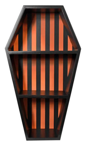 SP-Coffin Shelf - Black & Pumpkin Striped