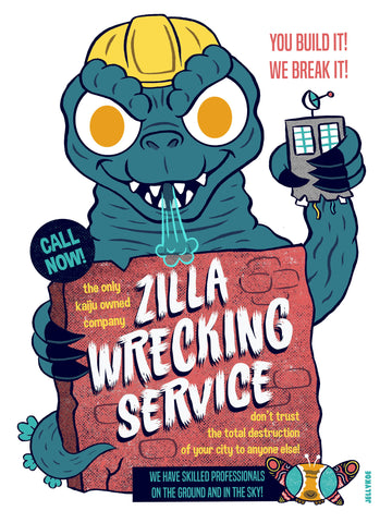 JELKO-"Zilla Wrecking Service" - 12x16
