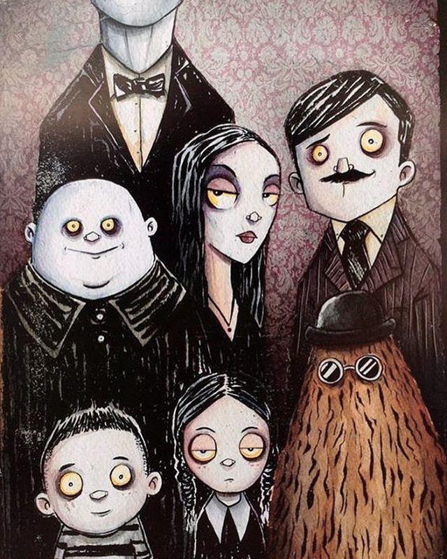 CU-Addams Family Portrait - 11x17 – Ghoulish Mortals