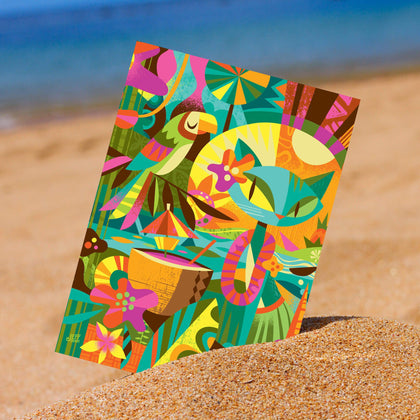 JG-Tiki Cat Blue - 8x10