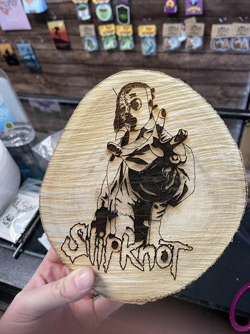 HELLL-Corey Taylor Woodcut Round Plaque