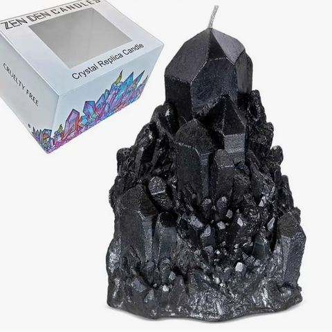 ZDC-Abundance Quartz Crystal Candle - Black