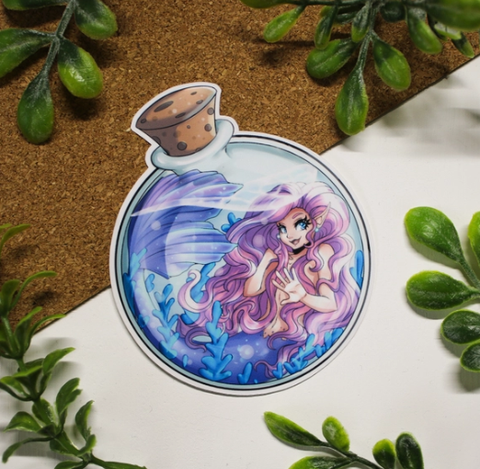 NNA-Mermaid in a Bottle Sticker