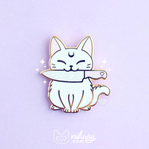 NIK-White Meowgic | Protect Cat Enamel Pin