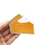PRP-Pumpkin Pie Slice Embroidered Iron On Patch