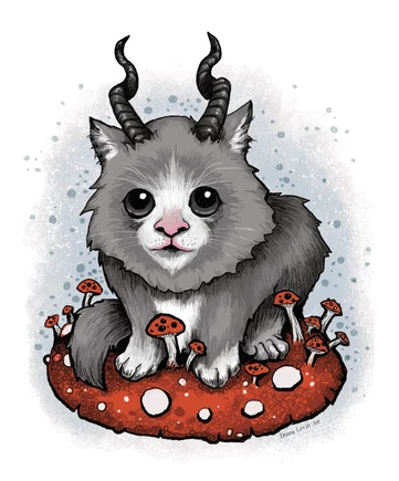 GB-Cat with Horns - 5x7