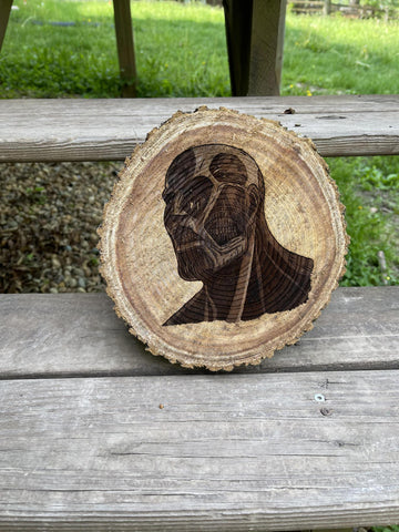 HELLL-Colossal Titan Woodcut Round Plaque