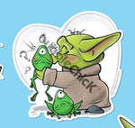 BC-Baby Yoda Kissing Frog Sticker