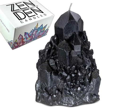 ZDC-Abundance Quartz Crystal Candle - Smokey Quartz