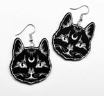 CUR-Witches Cat earrings