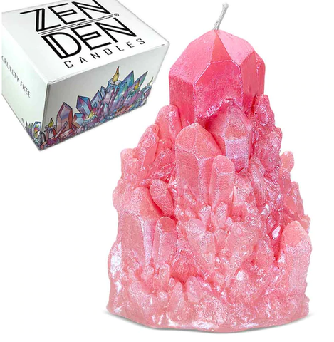 ZDC-Abundance Quartz Crystal Candle - Rose Quartz