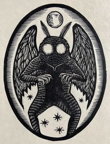 BRR-Mothman Block Print - 16x20