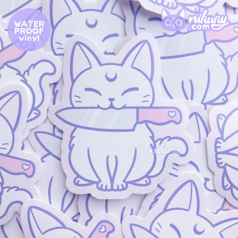 NIK-White Meowgic | Protect Cat Vinyl Sticker