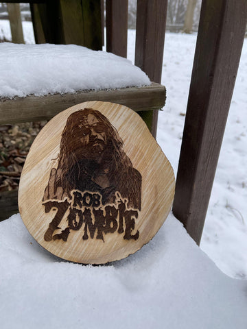 HELLL-Rob Zombie Woodcut Round Plaque
