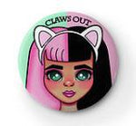 AL-Claws Out Girl Pinback