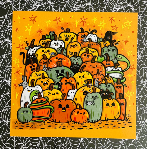 LJA-Pumpkin Pile - 8x8