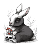 GB-Bunny with Skull Planter - 5x7