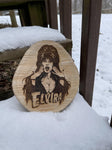 HELLL-Elvira Woodcut Round Plaque