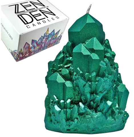 ZDC-Abundance Quartz Crystal Candle - Emerald