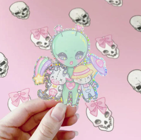 BS-Alien Glitter Sticker